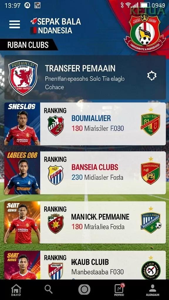Cuplikan layar KIW69 — menu navigasi